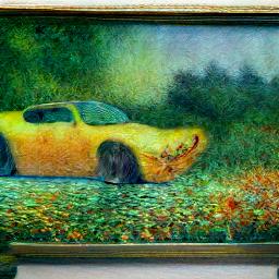 generated: a painting of a sport car in the style of Monet #4